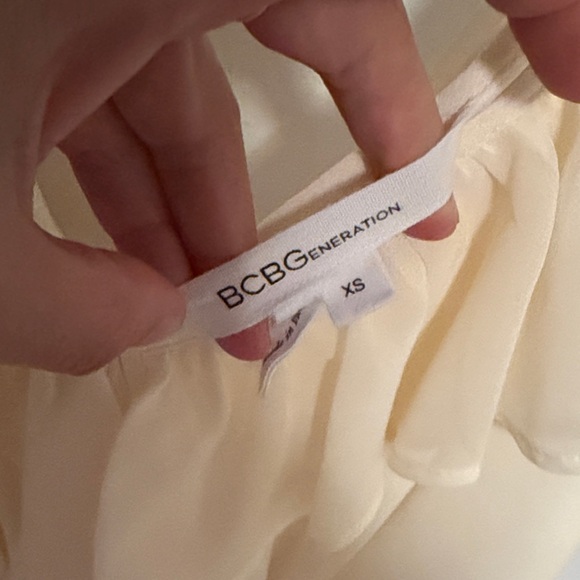 BCBGeneration Cream Ruffle Mini Dress - Picture 3 of 3